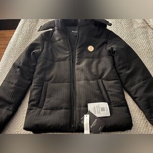 Balmain Black Quilted Jacket with Gold Emblem